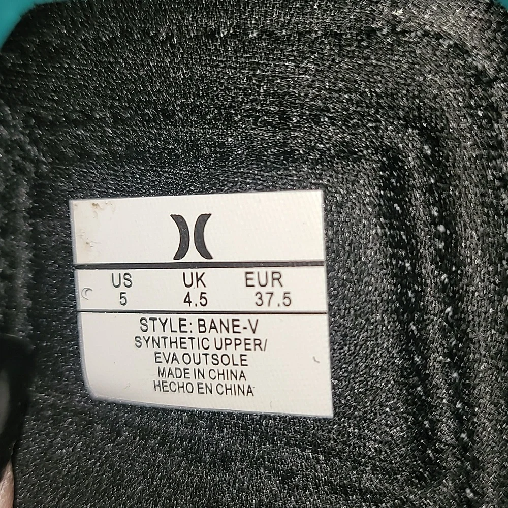 New Hurley Bane-V Slip On Sandal Beach Slide Shoes Black Or Navy 5y 7 Womens‎